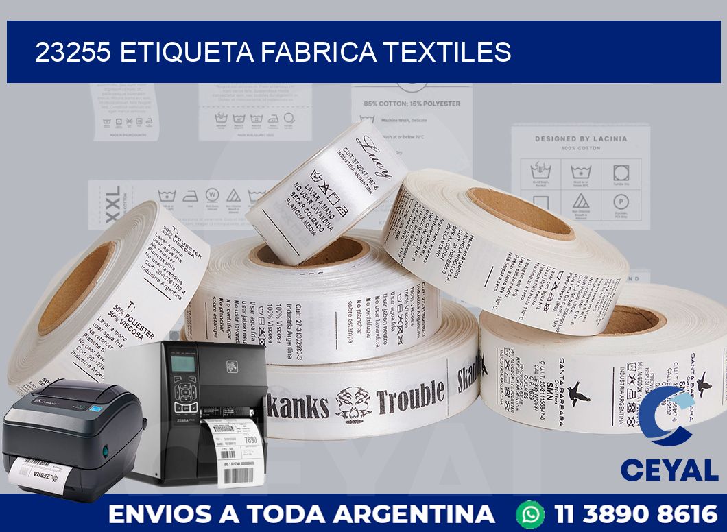 23255 etiqueta fabrica textiles