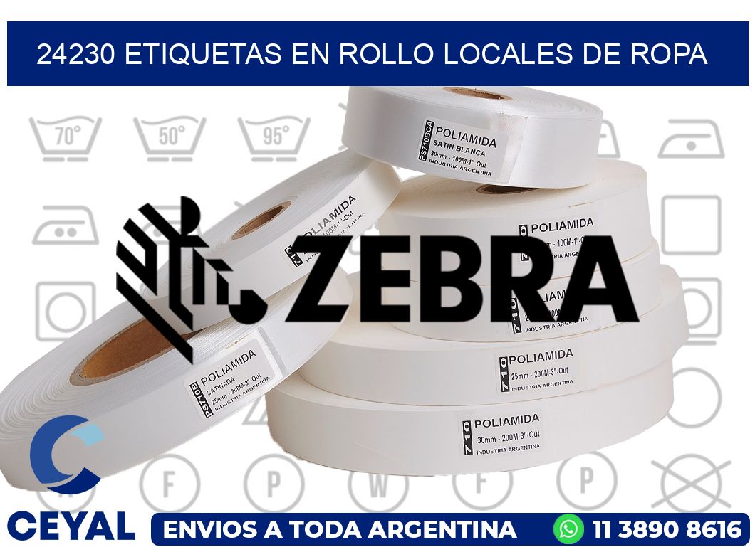 24230 Etiquetas en rollo locales de ropa