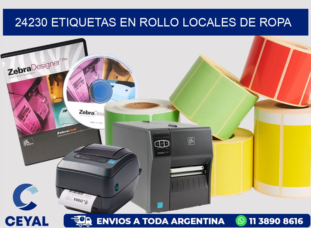 24230 Etiquetas en rollo locales de ropa