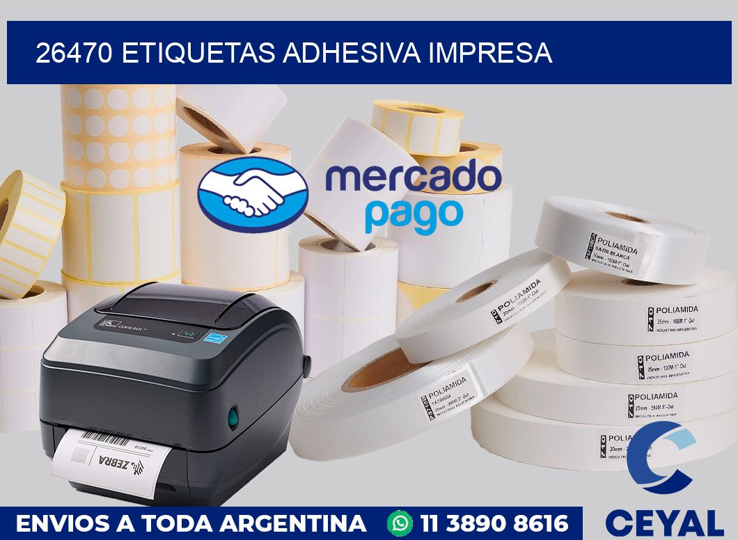 26470 etiquetas adhesiva impresa