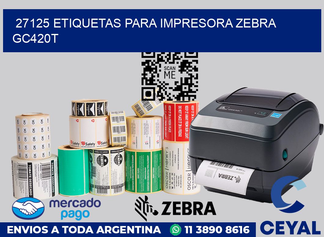 27125 etiquetas para impresora zebra GC420T
