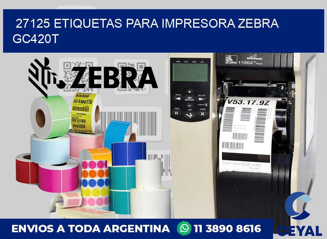 27125 etiquetas para impresora zebra GC420T