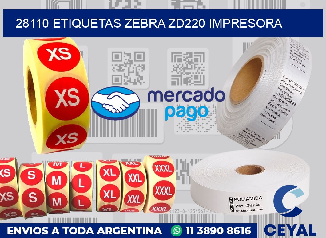 28110 etiquetas Zebra zd220 impresora