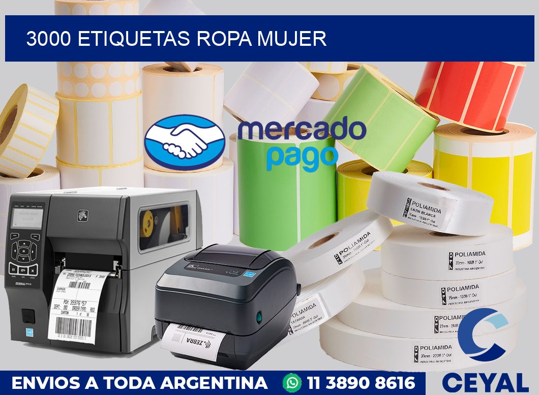 3000 Etiquetas ropa mujer