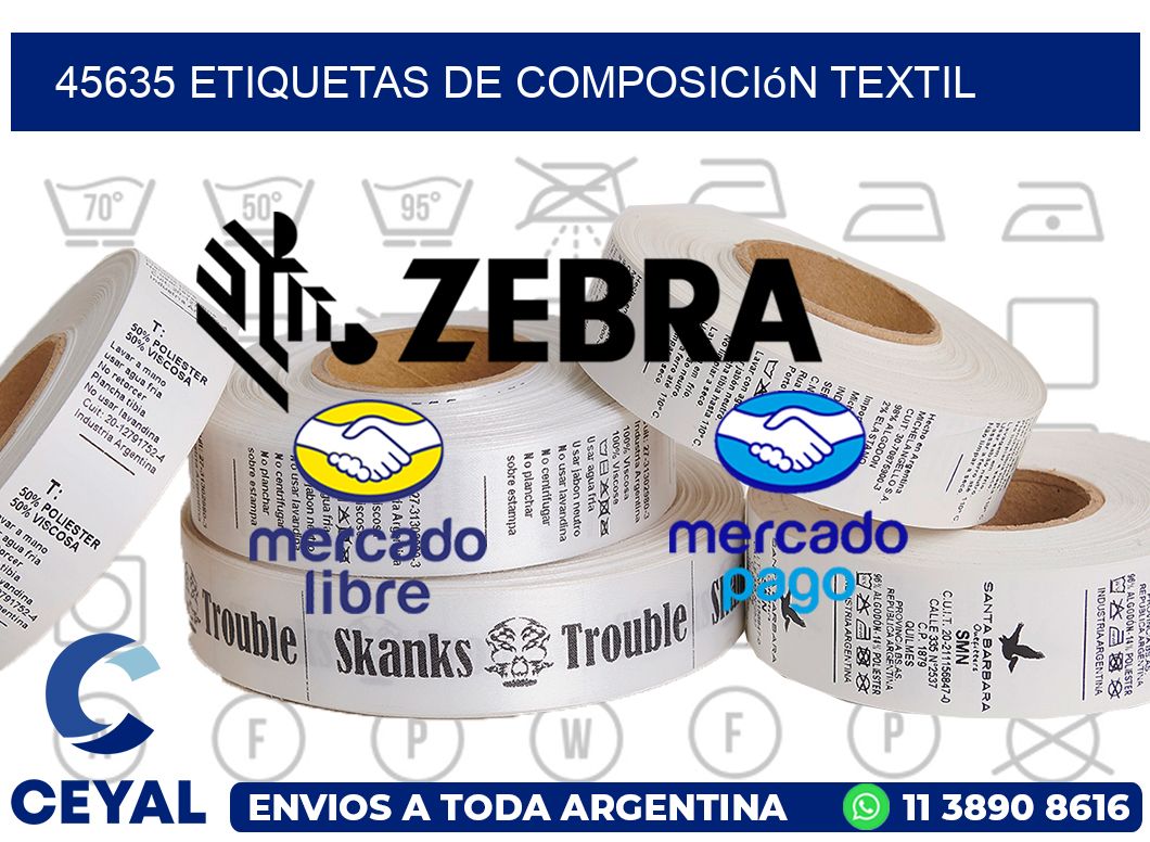 45635 Etiquetas de composición textil