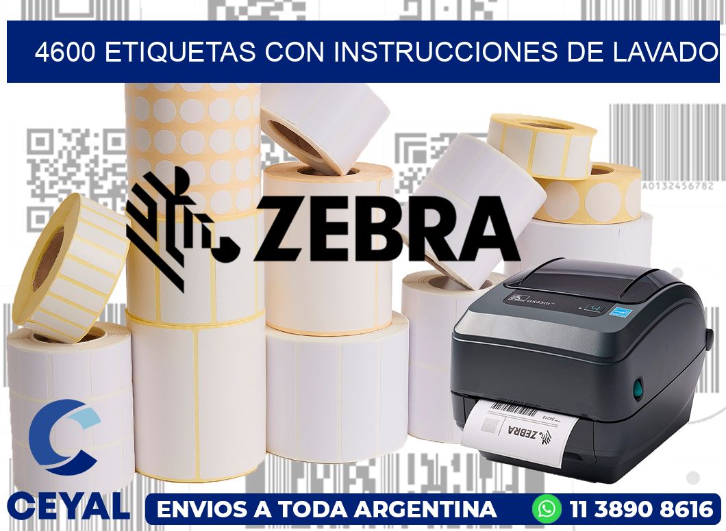 4600 Etiquetas con instrucciones de lavado