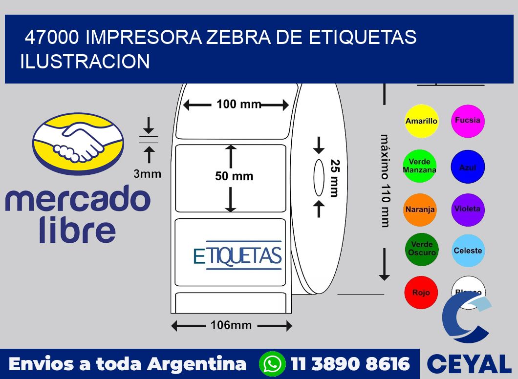 47000 Impresora Zebra de etiquetas ilustracion