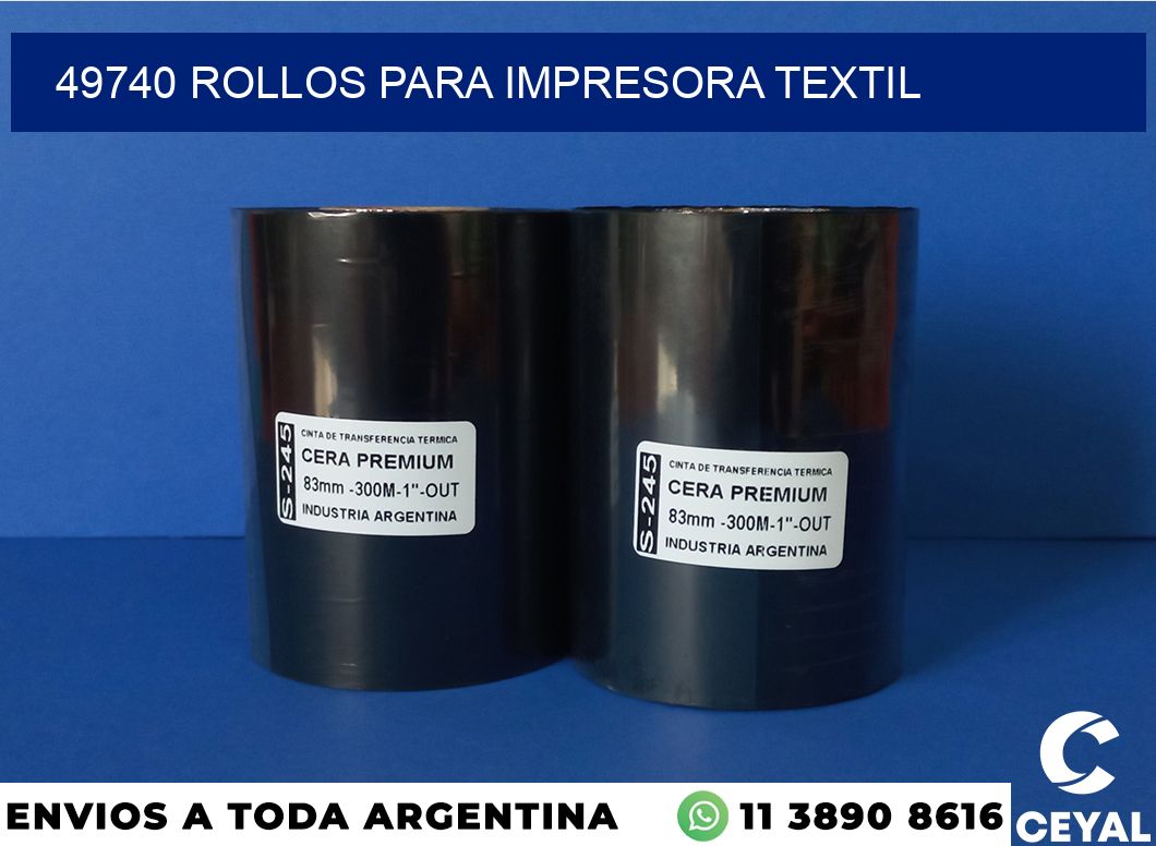 49740 rollos para impresora textil