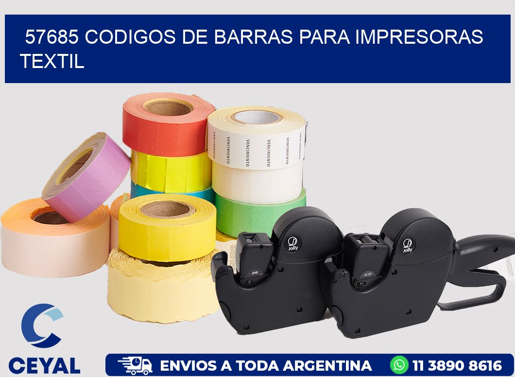 57685 codigos de barras para impresoras textil