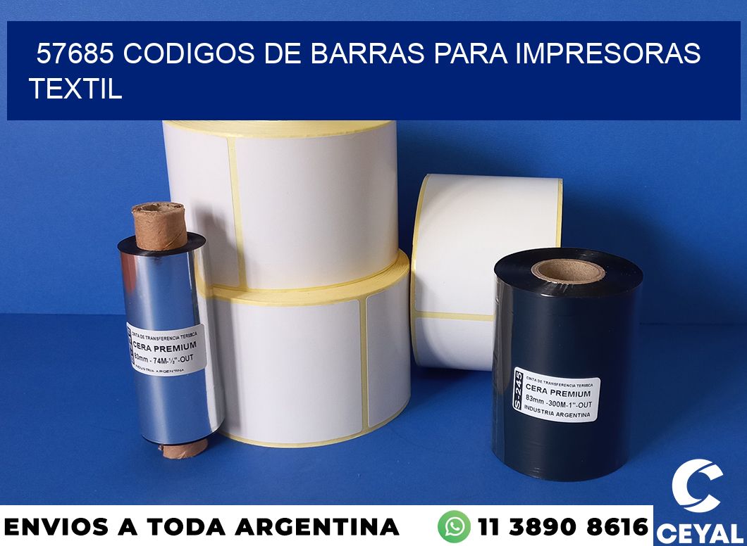 57685 codigos de barras para impresoras textil