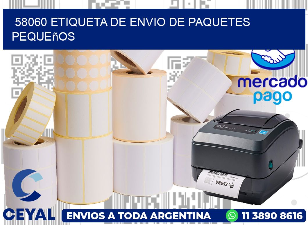 58060 Etiqueta de envio de paquetes pequeños