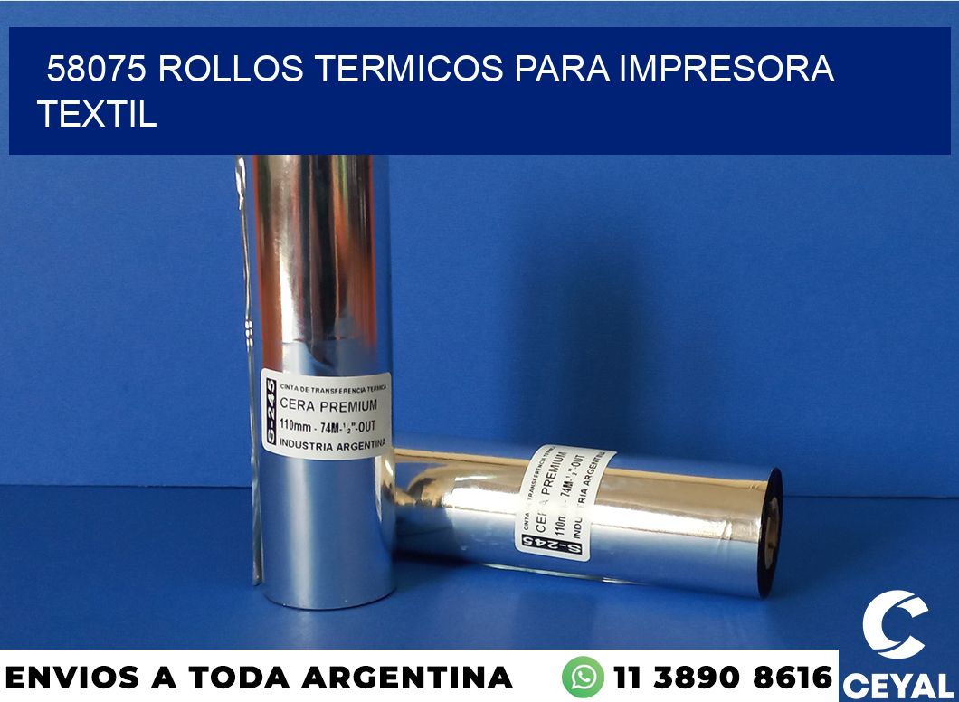 58075 rollos termicos para impresora textil