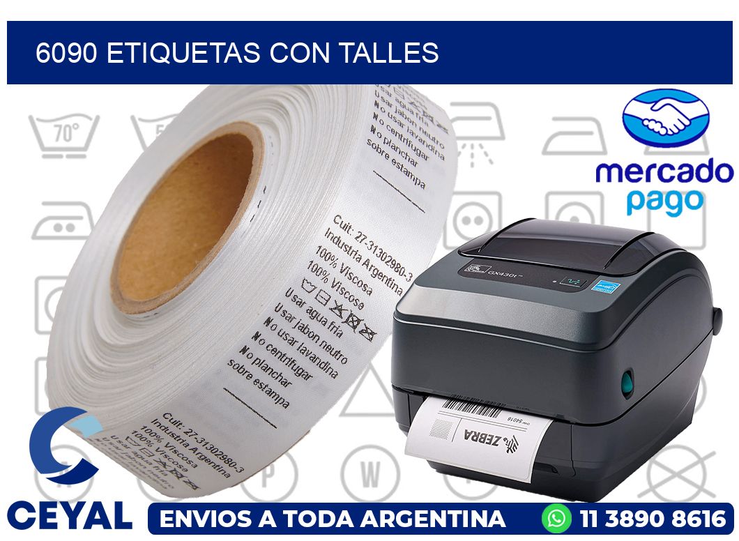 6090 Etiquetas con talles
