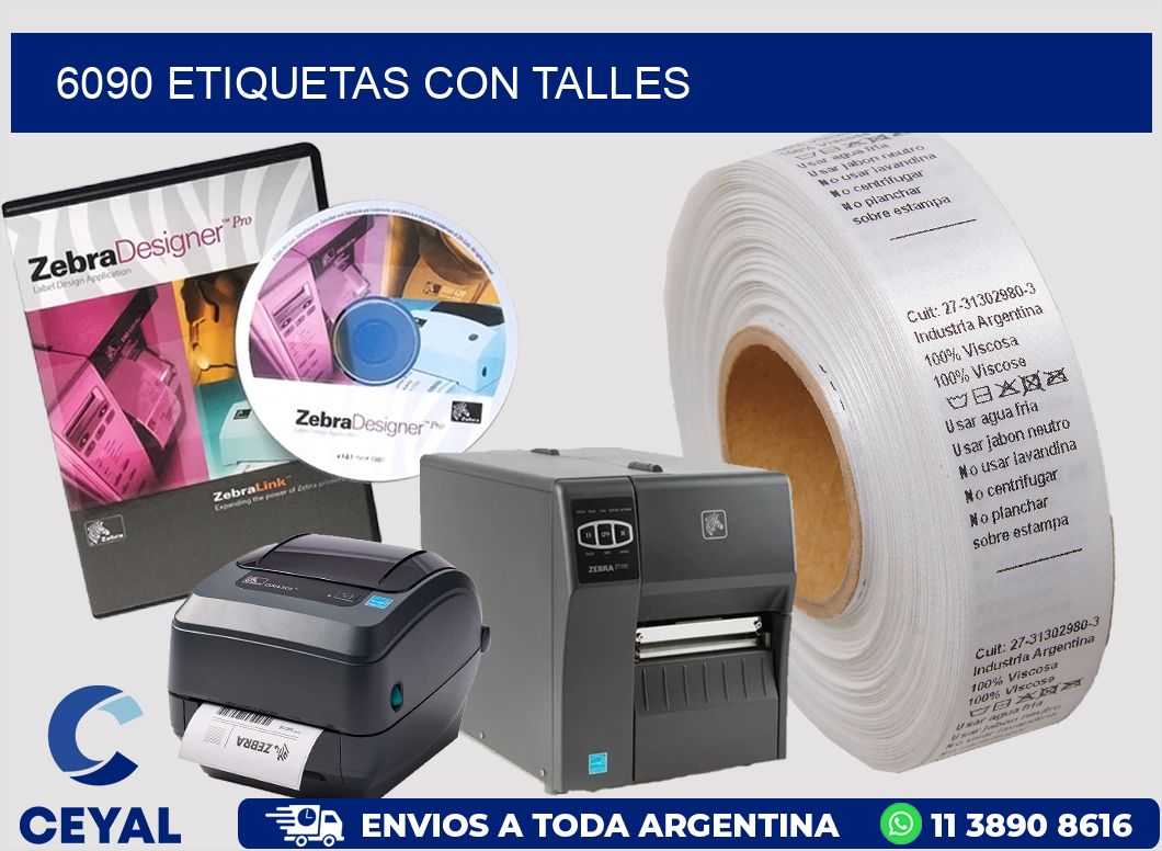 6090 Etiquetas con talles