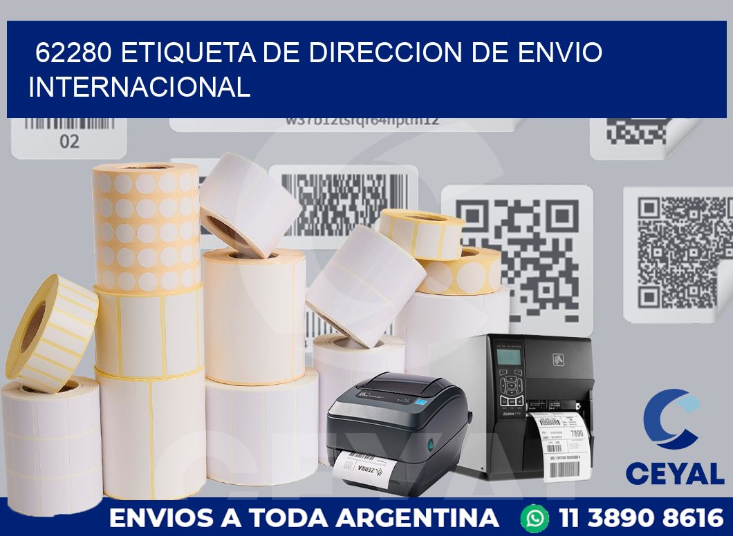 62280 Etiqueta de direccion de envio internacional