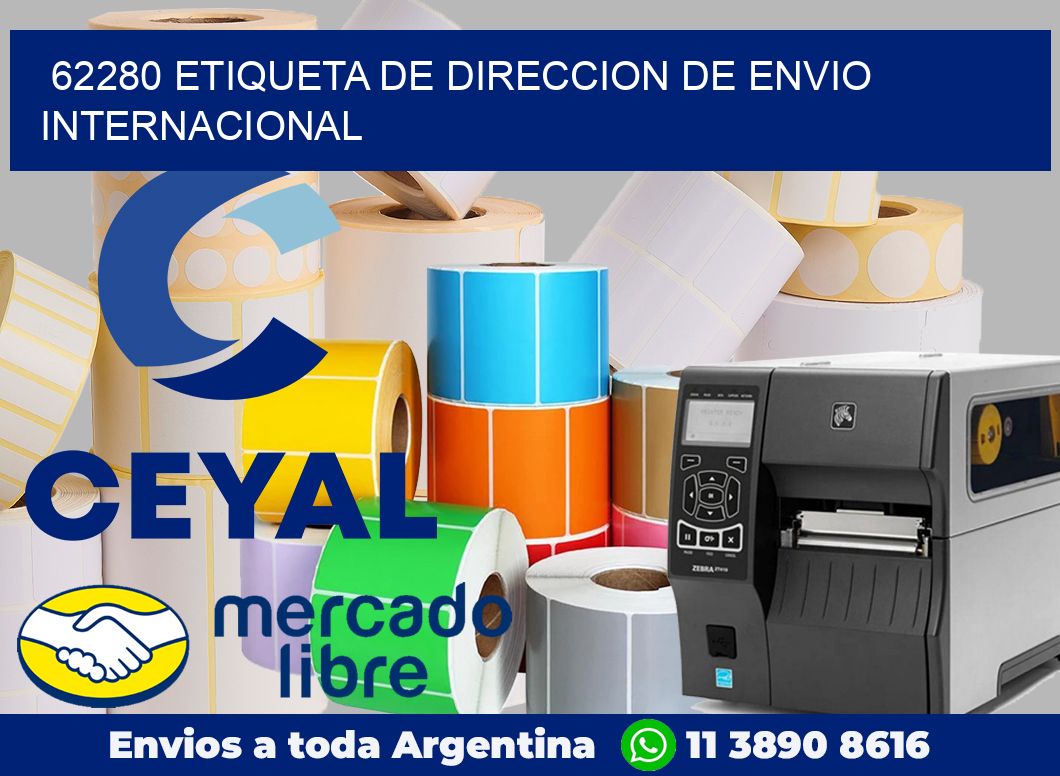 62280 Etiqueta de direccion de envio internacional