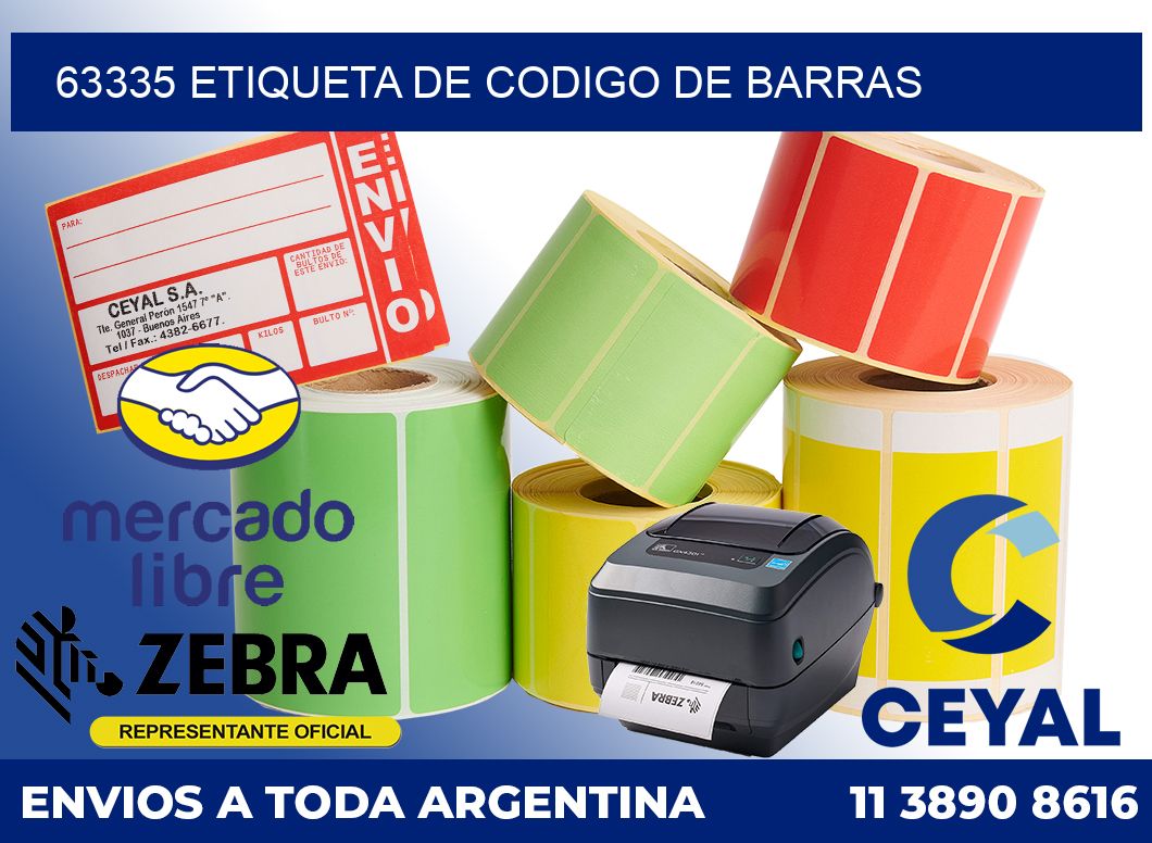 63335 Etiqueta de codigo de barras