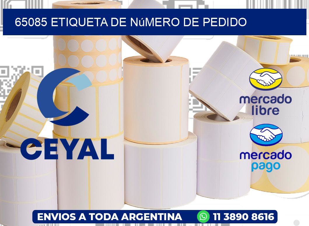 65085 Etiqueta de número de pedido
