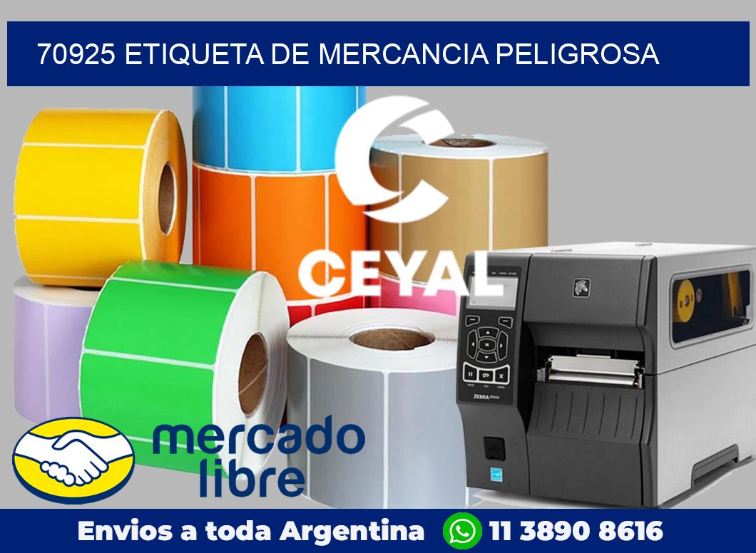 70925 Etiqueta de mercancia peligrosa
