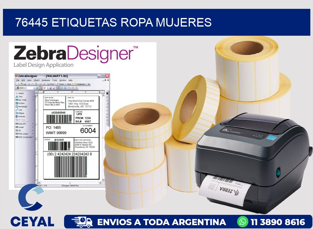 76445 Etiquetas ropa mujeres