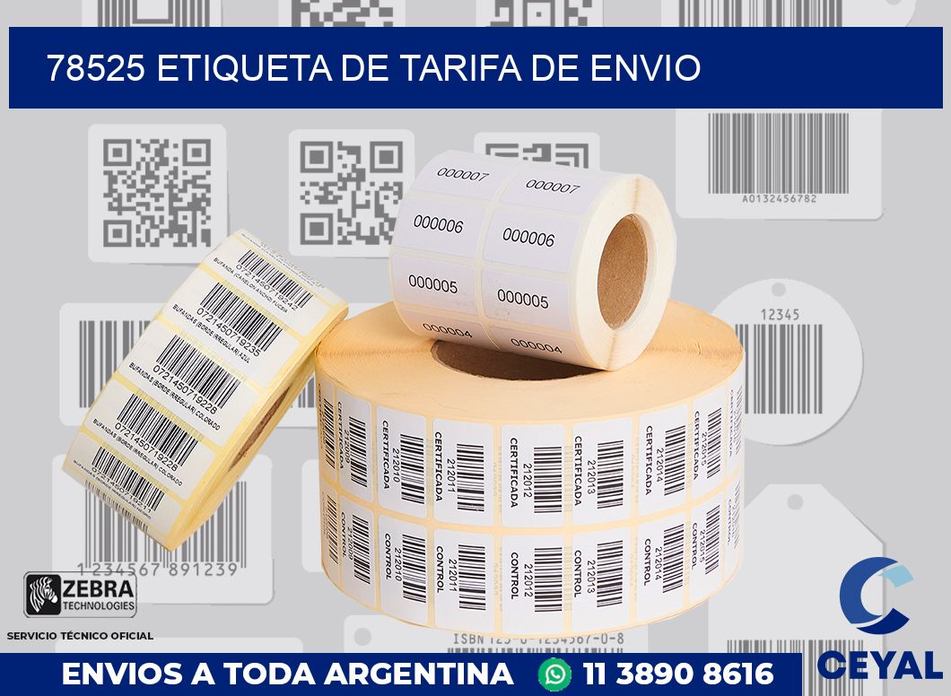 78525 Etiqueta de tarifa de envio
