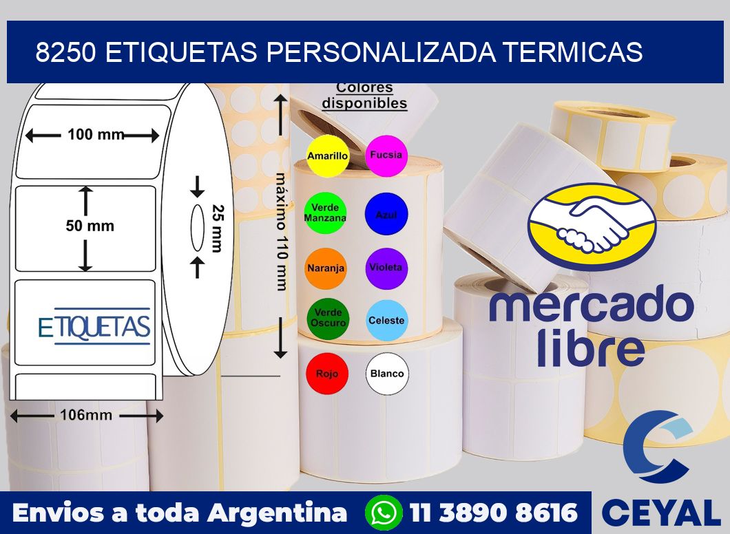 8250 etiquetas personalizada termicas