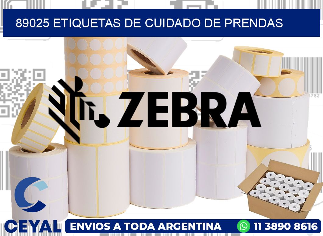 89025 Etiquetas de cuidado de Prendas