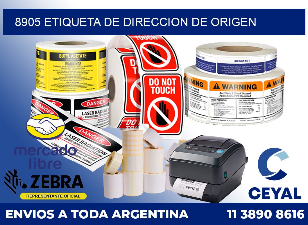8905 Etiqueta de direccion de origen