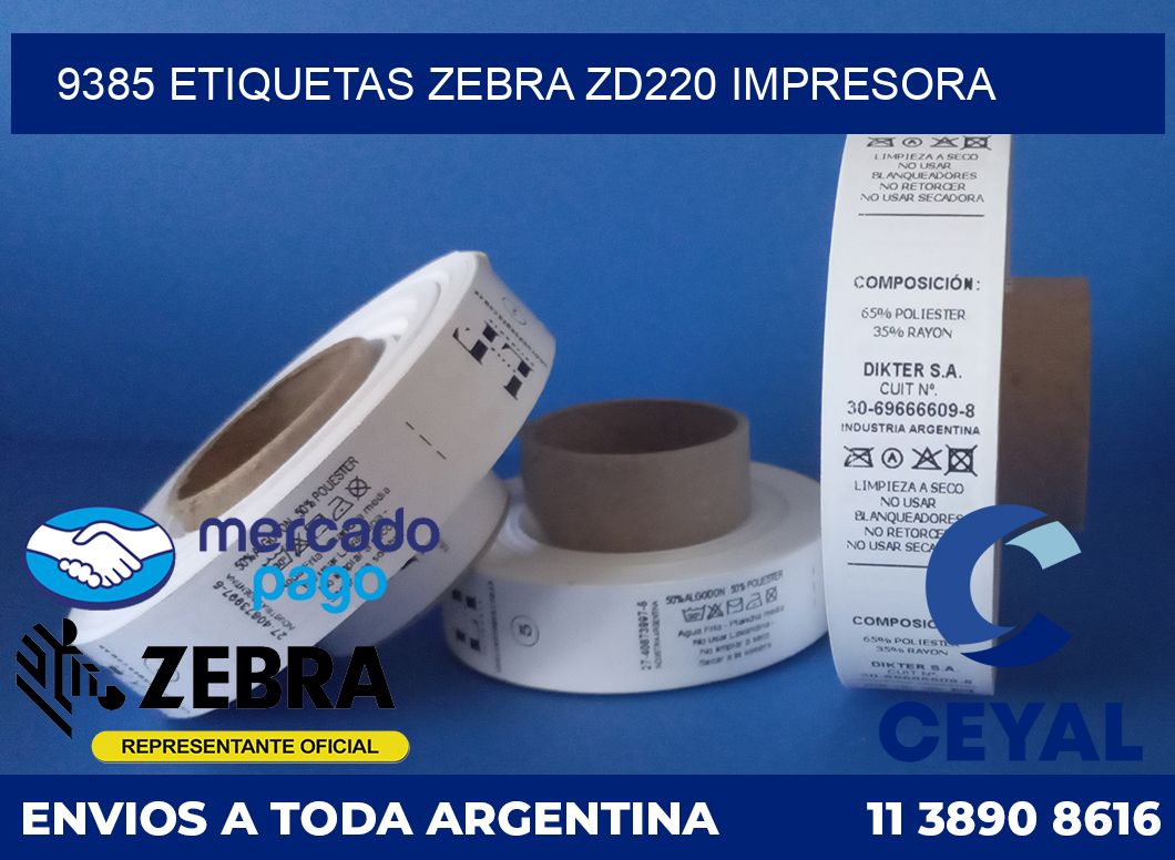 9385 etiquetas Zebra zd220 impresora