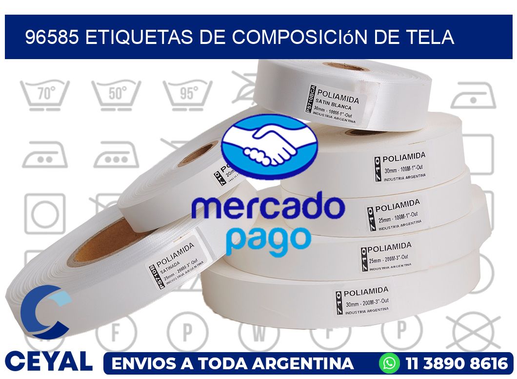 96585 Etiquetas de Composición de Tela