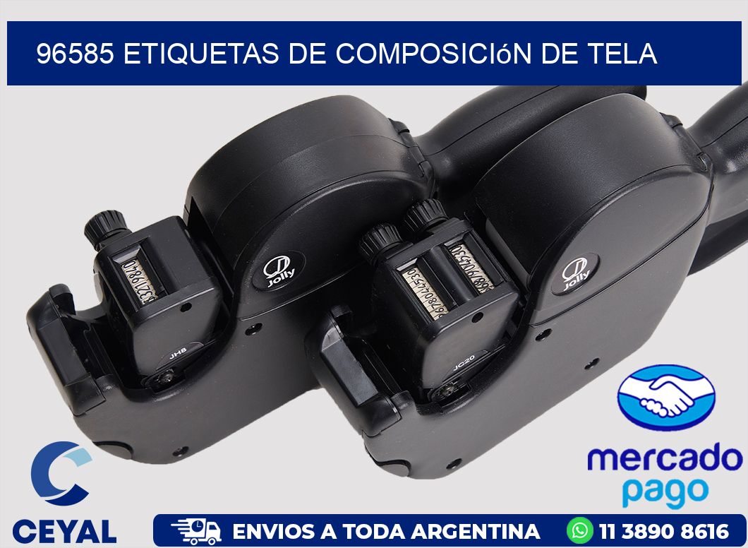 96585 Etiquetas de Composición de Tela