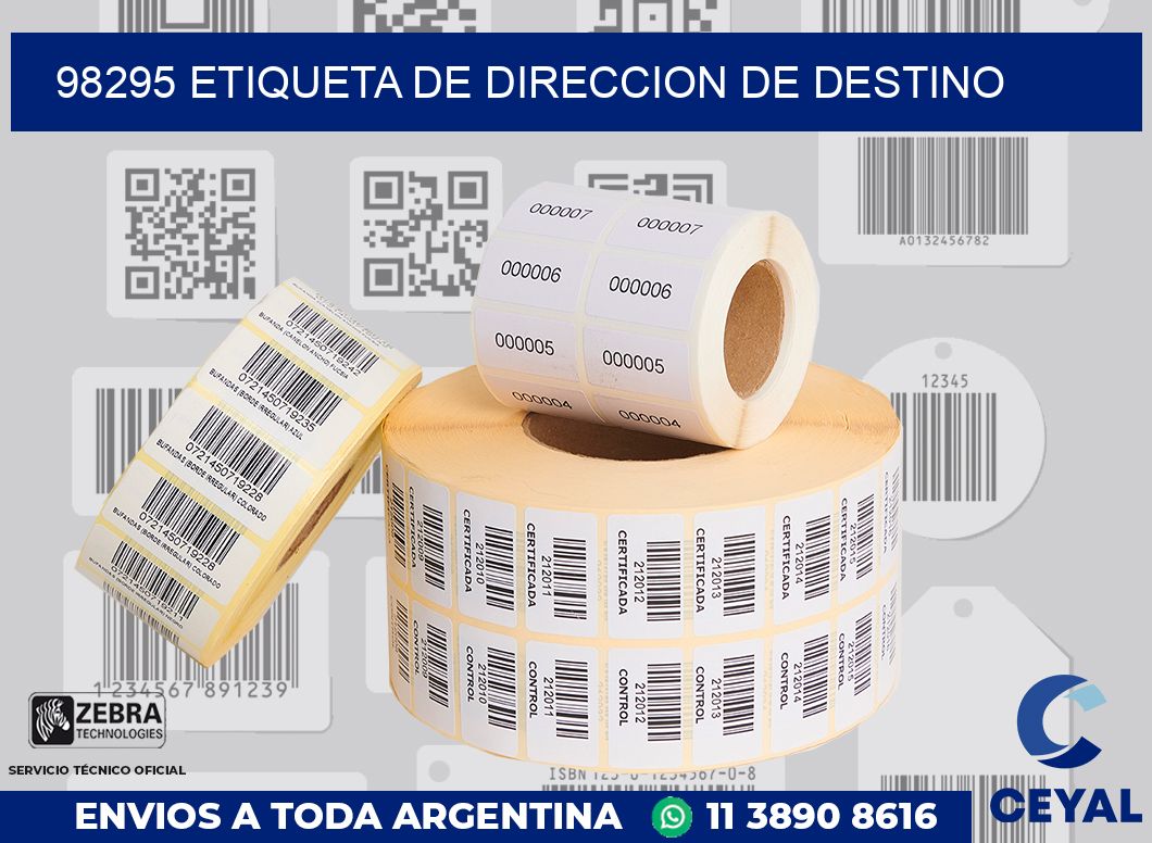 98295 Etiqueta de direccion de destino