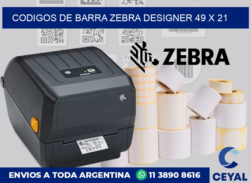 Codigos de barra Zebra designer 49 x 21