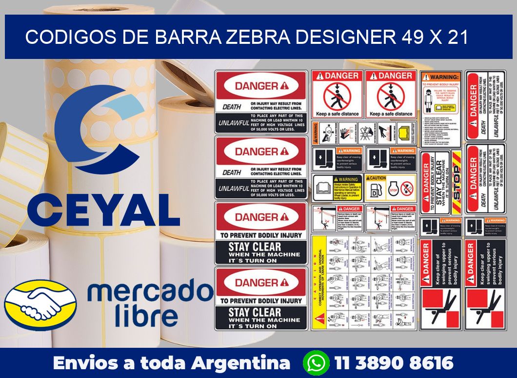 Codigos de barra Zebra designer 49 x 21