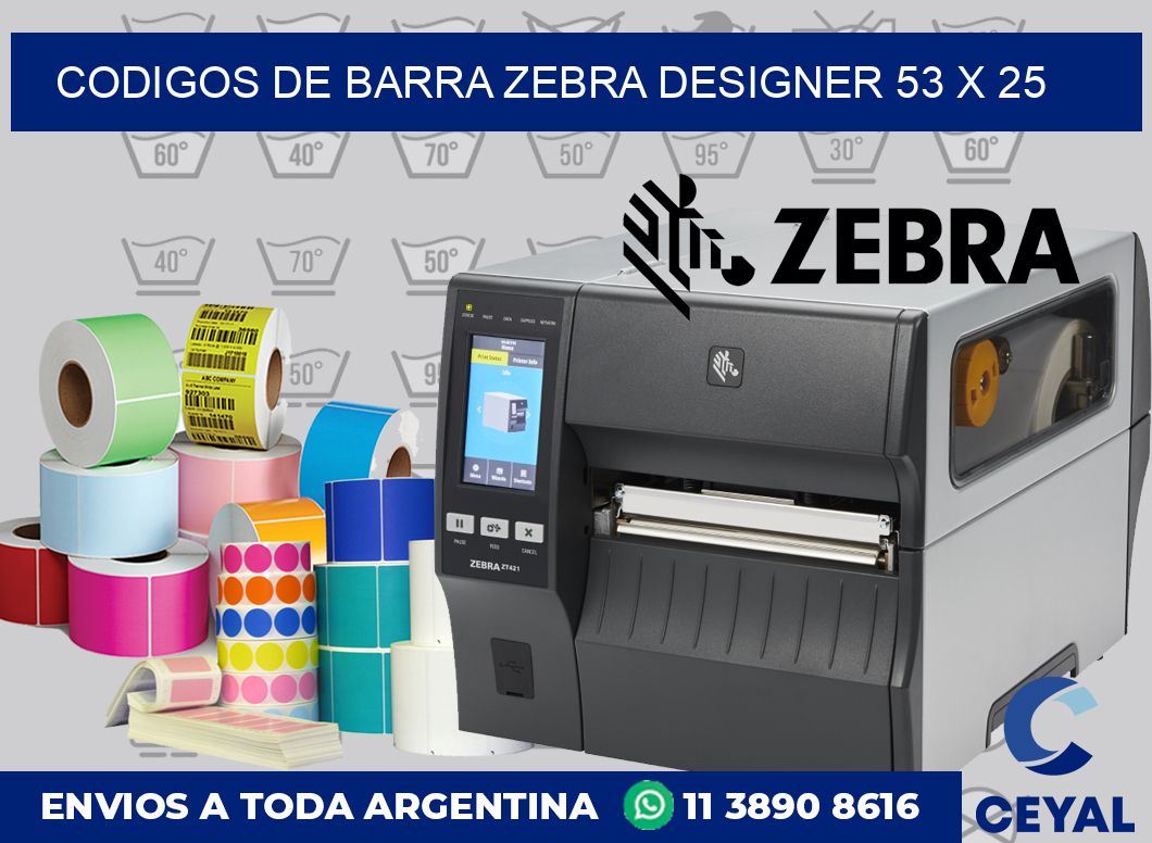 Codigos de barra Zebra designer 53 x 25