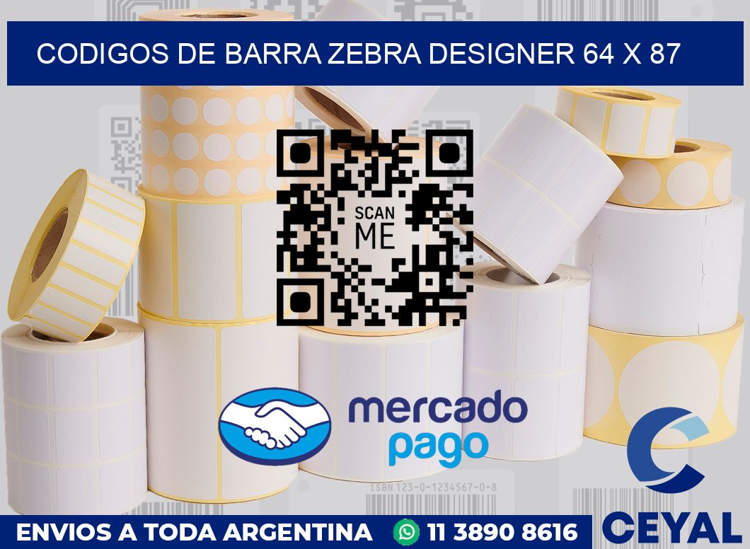 Codigos de barra Zebra designer 64 x 87