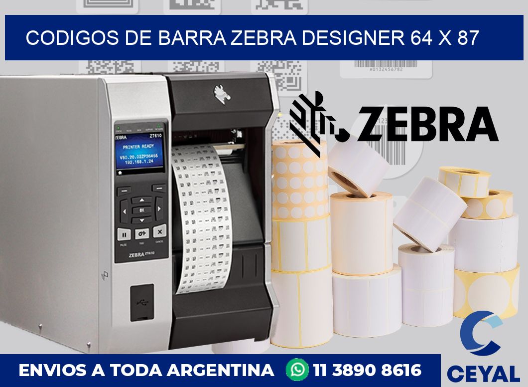 Codigos de barra Zebra designer 64 x 87