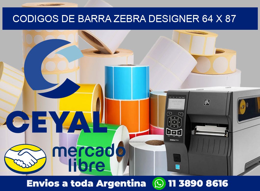 Codigos de barra Zebra designer 64 x 87