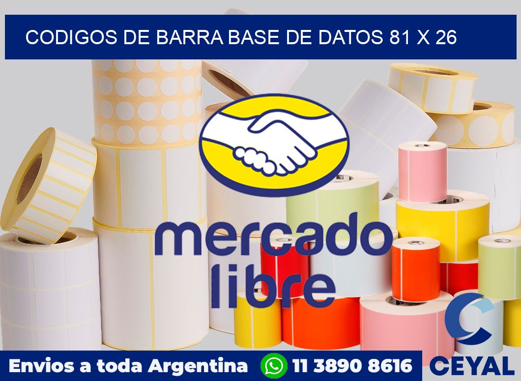 Codigos de barra base de datos 81 x 26