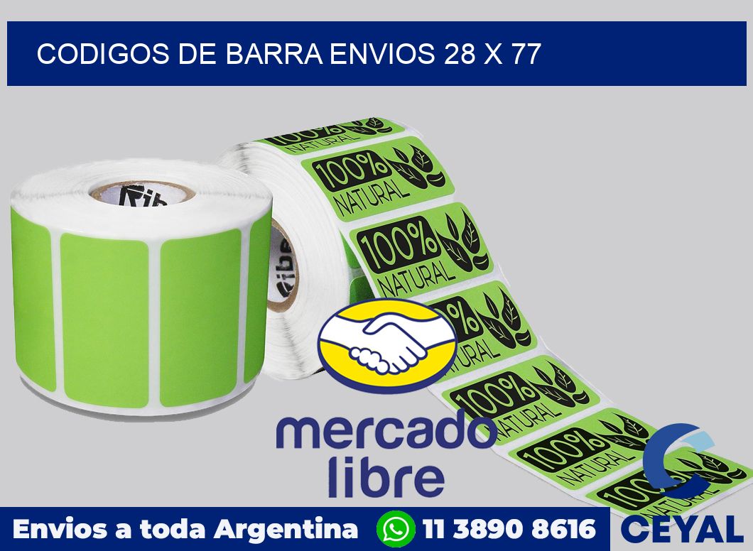 Codigos de barra envios 28 x 77