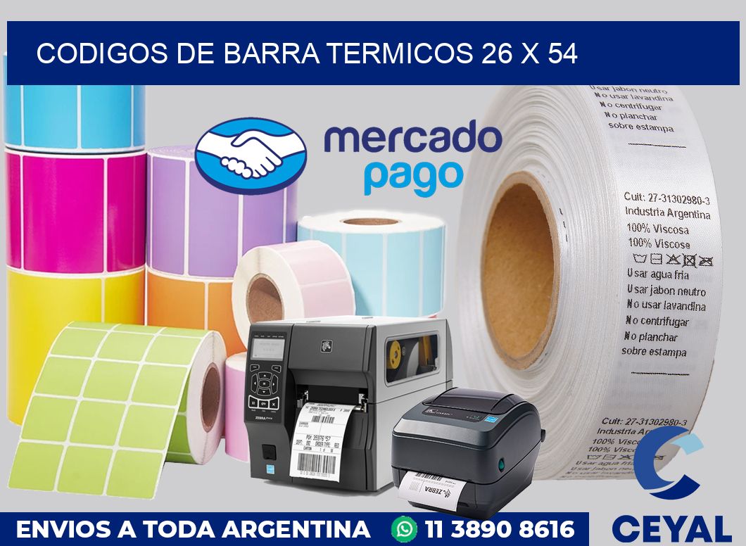Codigos de barra termicos 26 x 54
