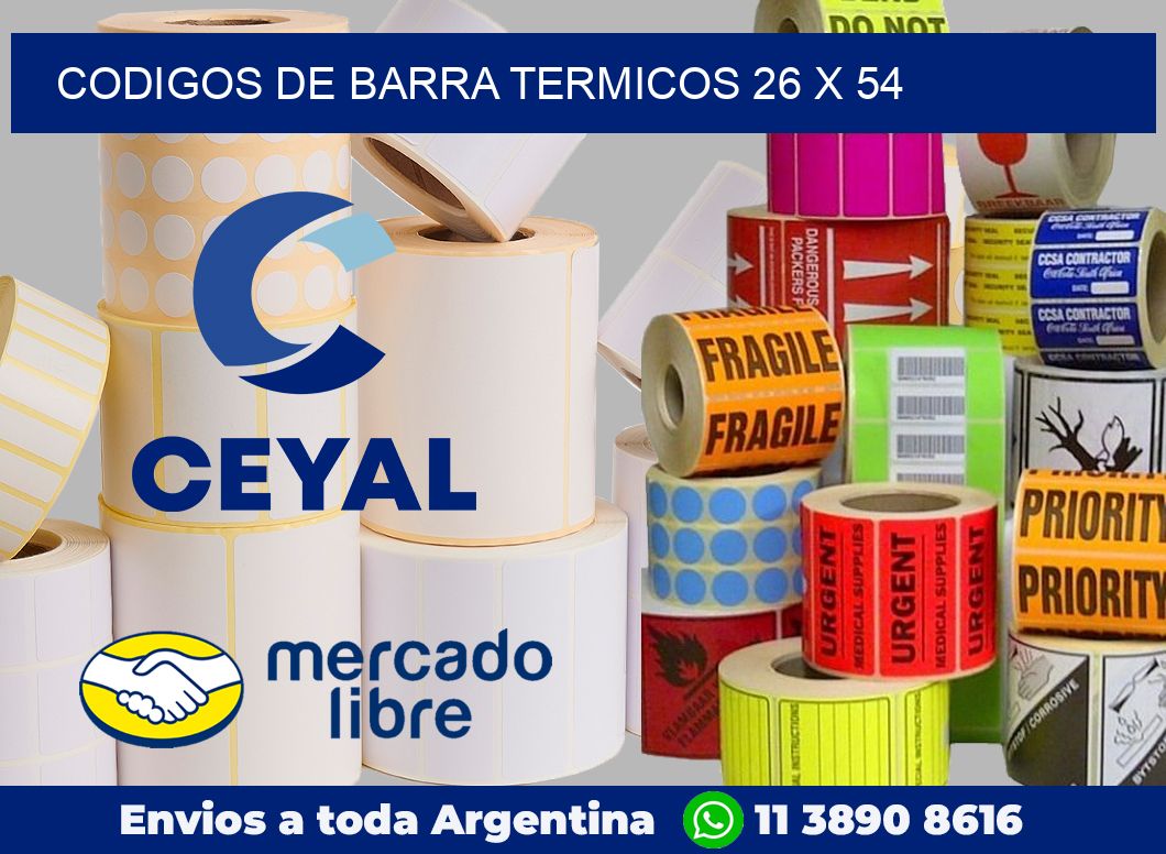 Codigos de barra termicos 26 x 54