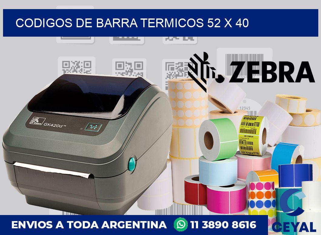 Codigos de barra termicos 52 x 40