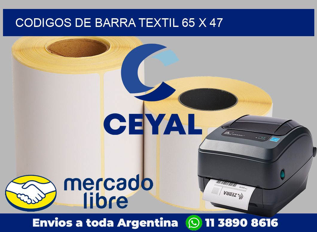 Codigos de barra textil 65 x 47
