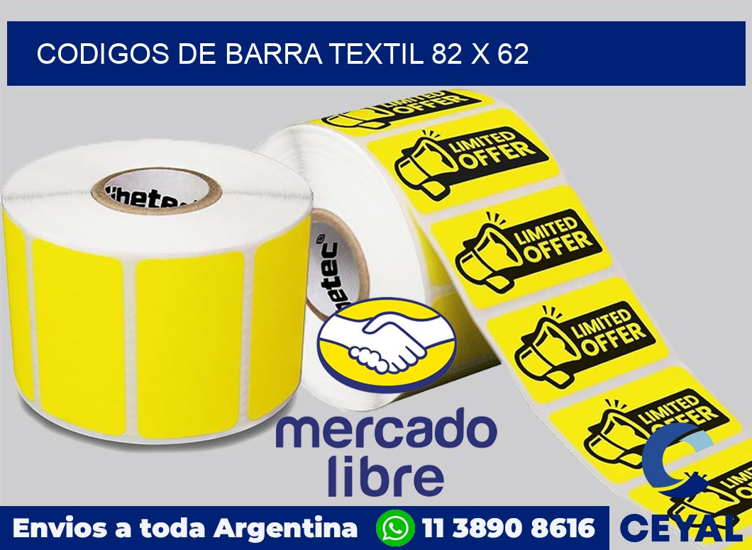 Codigos de barra textil 82 x 62