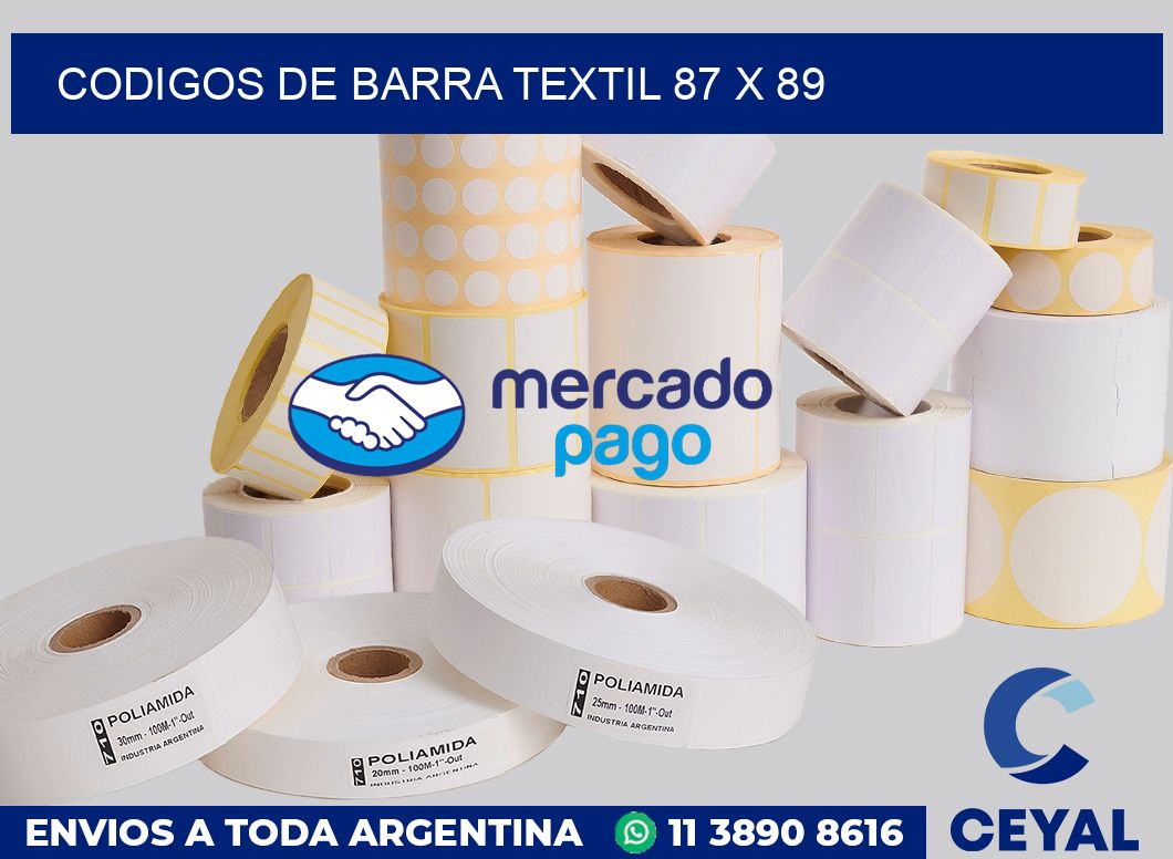 Codigos de barra textil 87 x 89