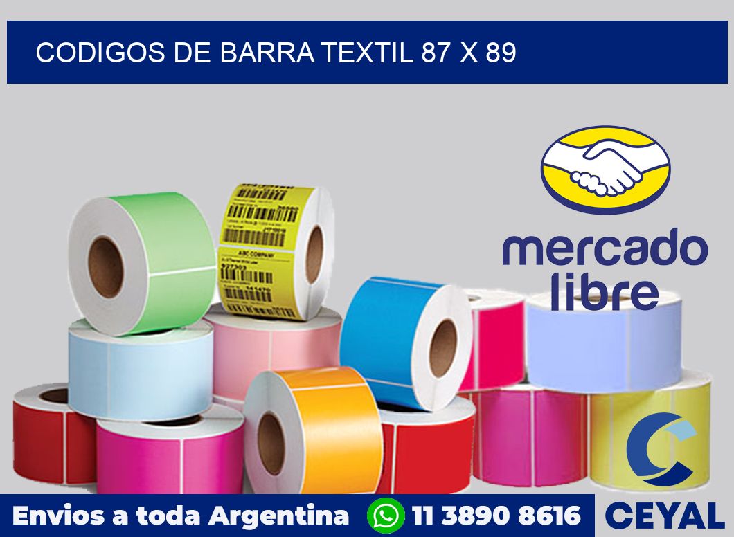 Codigos de barra textil 87 x 89