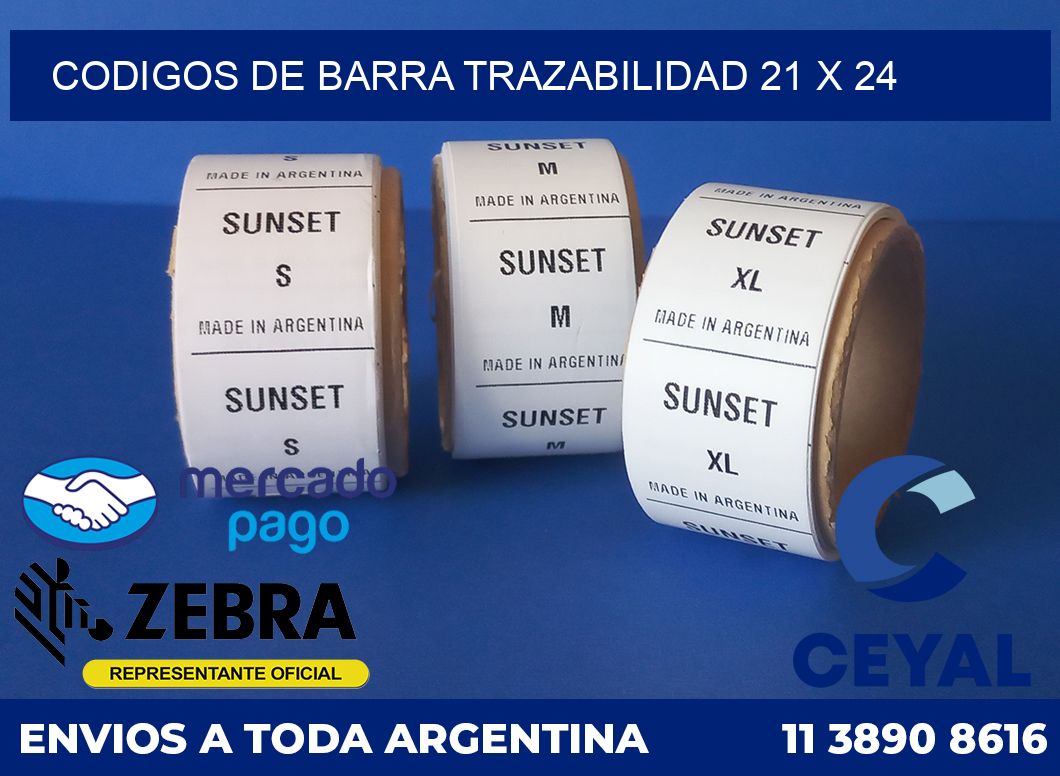 Codigos de barra trazabilidad 21 x 24