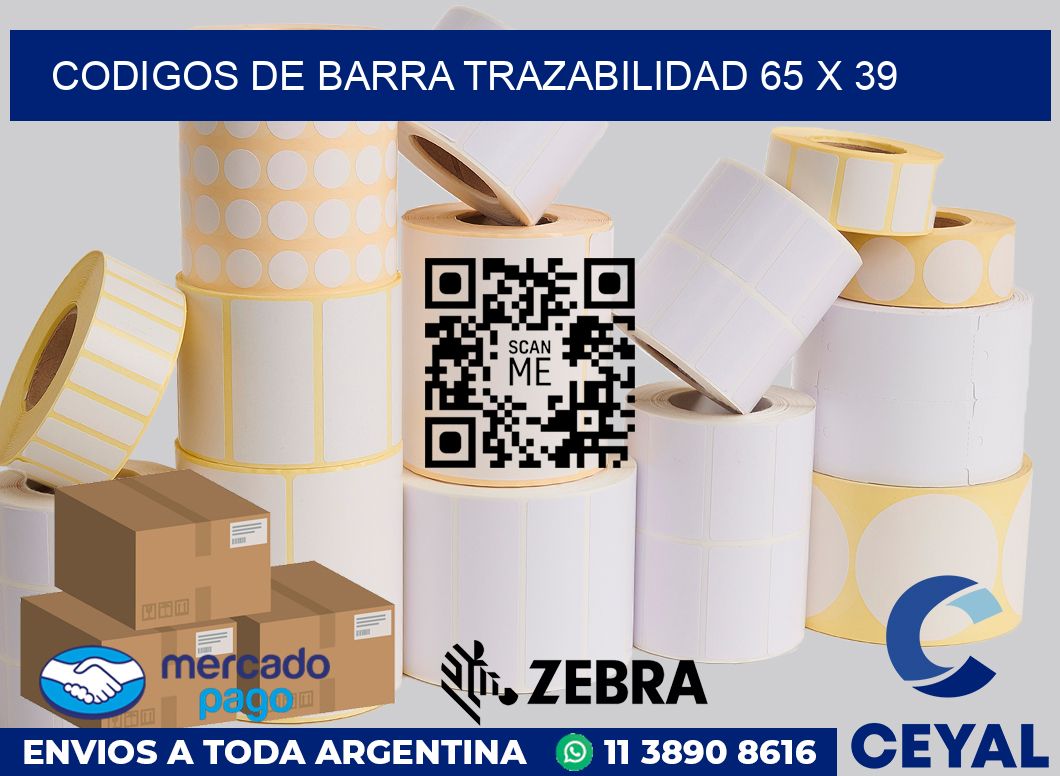Codigos de barra trazabilidad 65 x 39