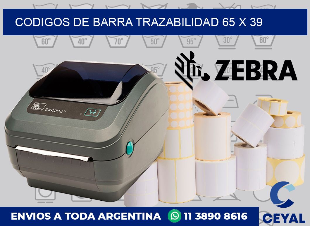Codigos de barra trazabilidad 65 x 39
